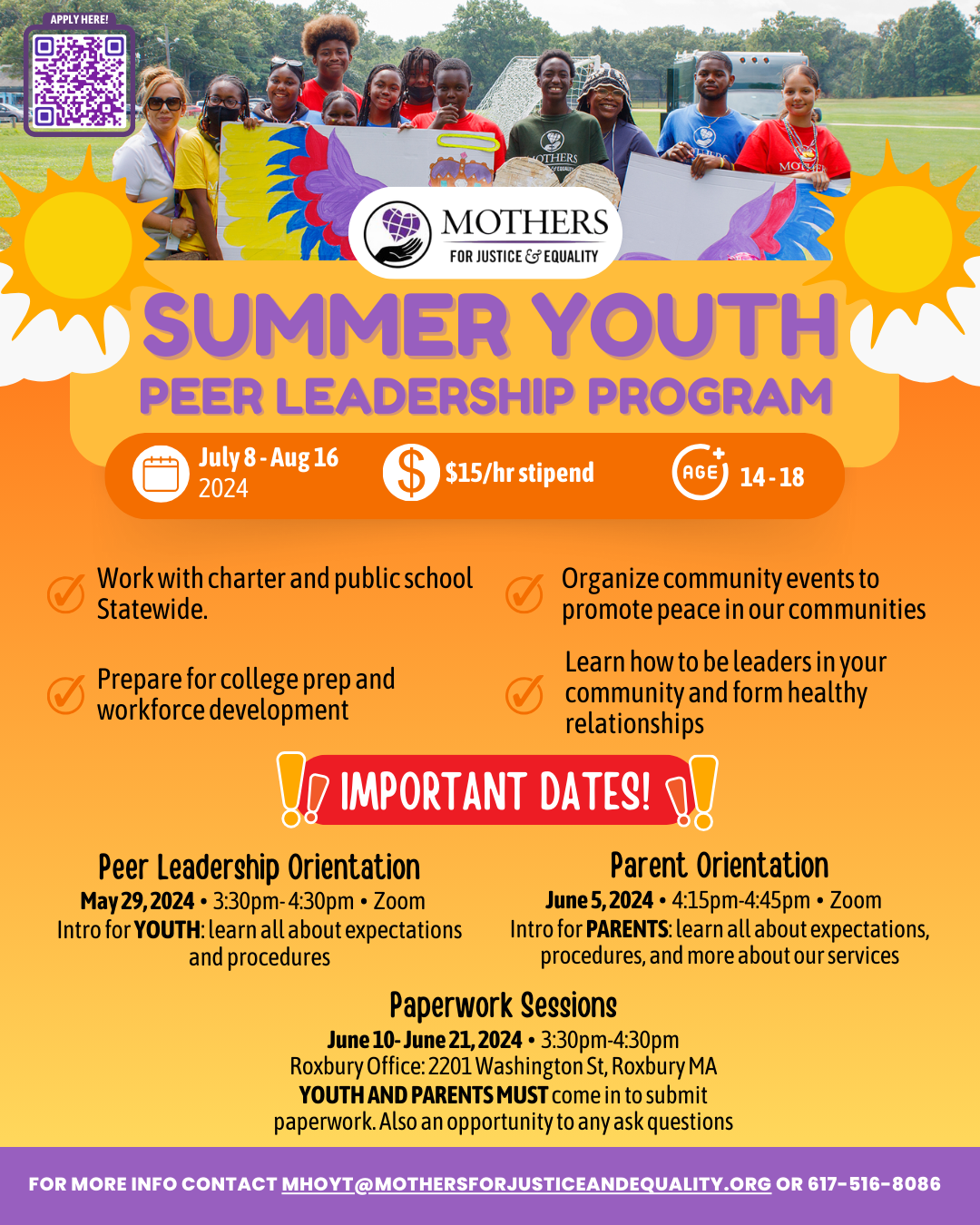 Summer 2024 Youth Peer Leadership with Dates